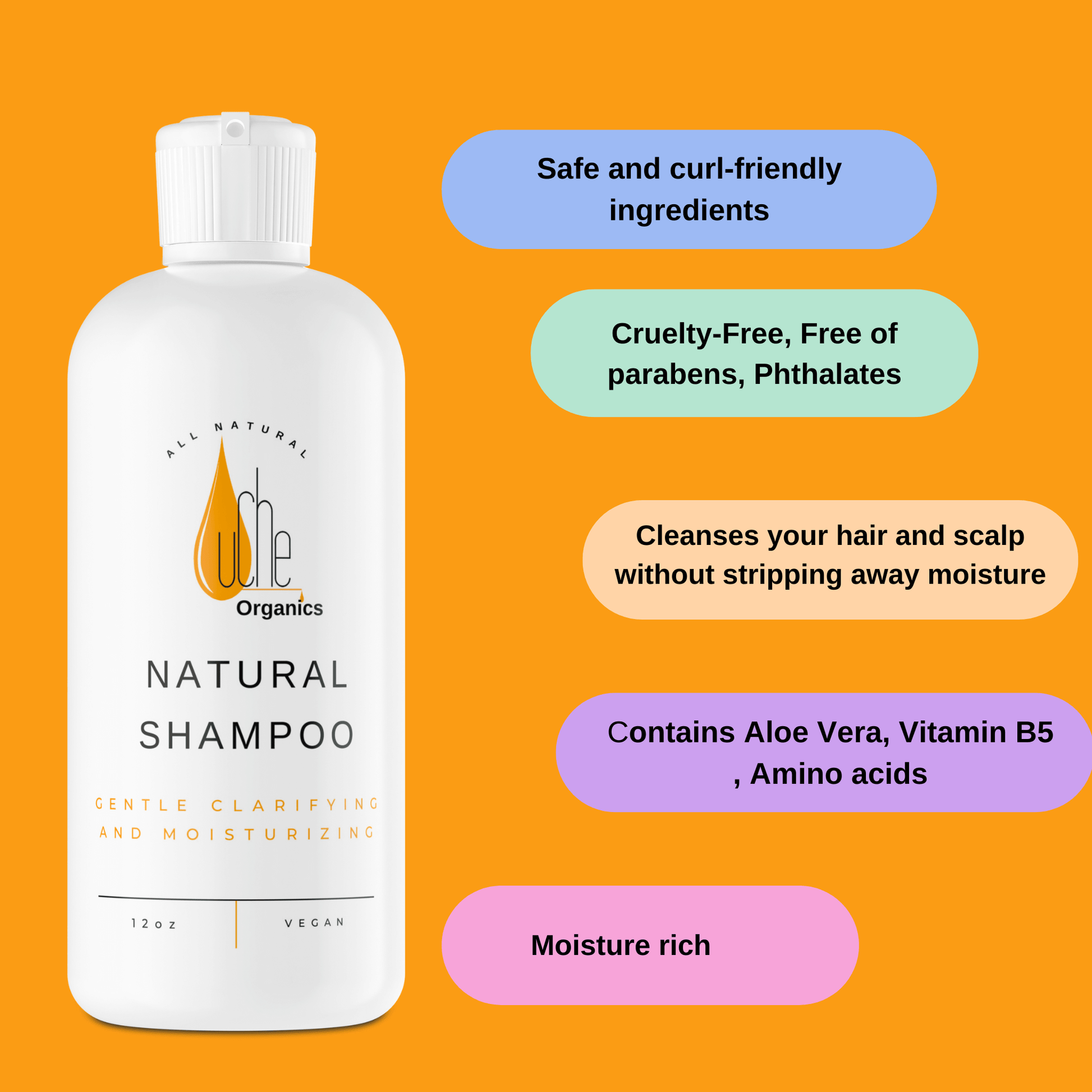 Cruelty-Free and Vegan Logo for our Natural Hair Shampoo